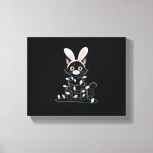 Black Cat Oaster Pajama Osterdekorationen L Leinwanddruck