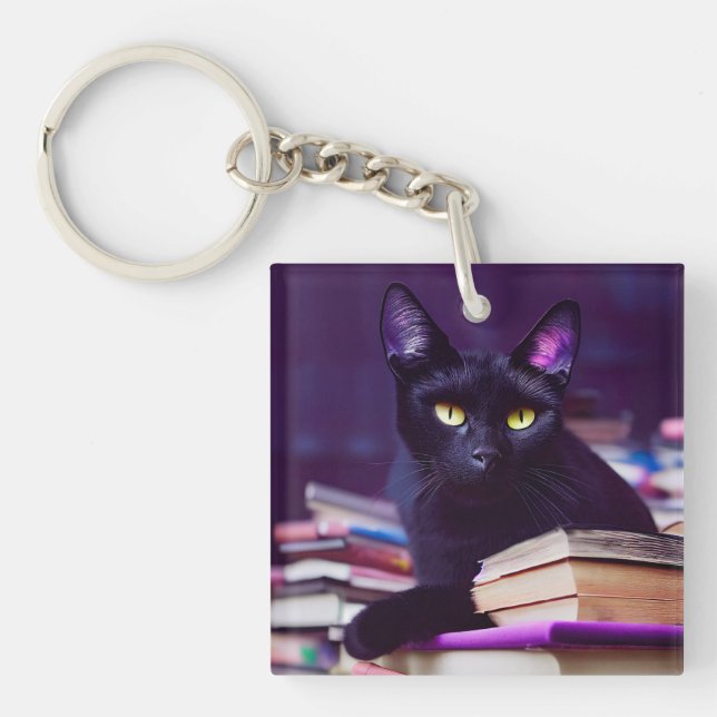 Black Cat of the Witch's Bookshop - Porte - clé (Devant)