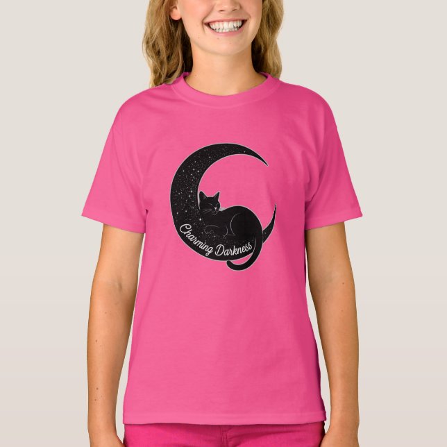 Black Cat on the Crescent Moon: Charm of Darkness  T-Shirt (Vorderseite)