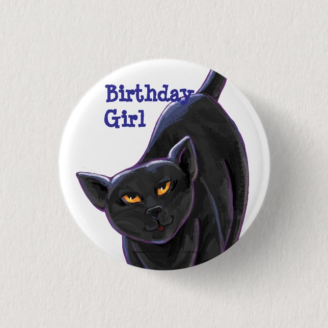 Black Cat Party Center Button (Vorderseite)