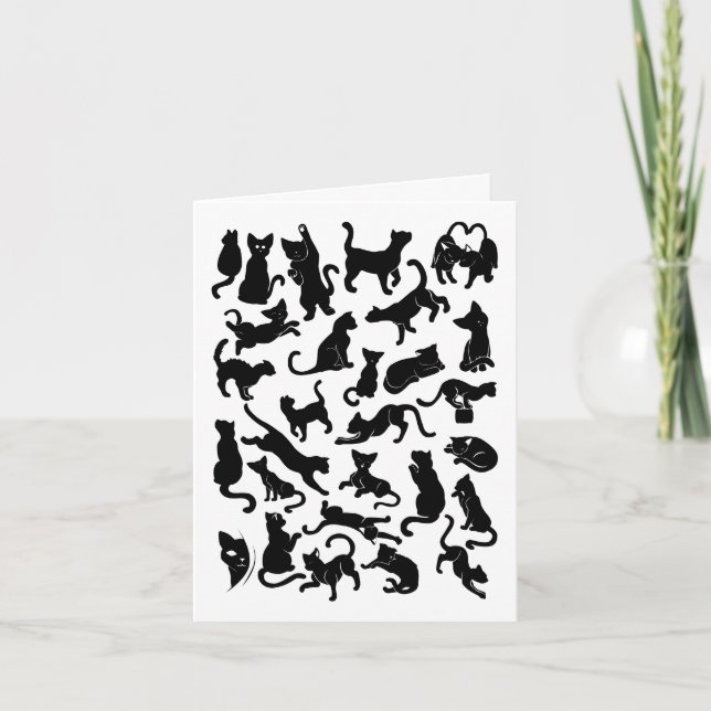 Black Cat Pattern Karte (Vorderseite)