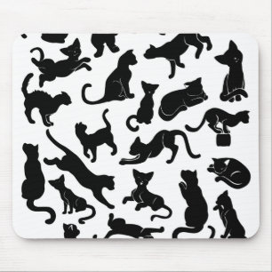 Black Cat Pattern Mousepad