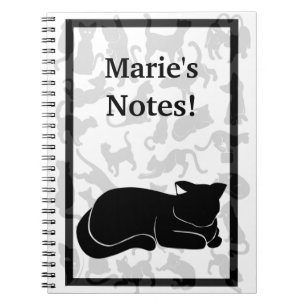 Black Cat Pattern Notizblock