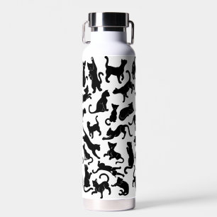 Black Cat Pattern Trinkflasche