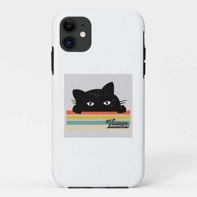 Black Cat Peeking Case-Mate iPhone Hülle (Rückseite)
