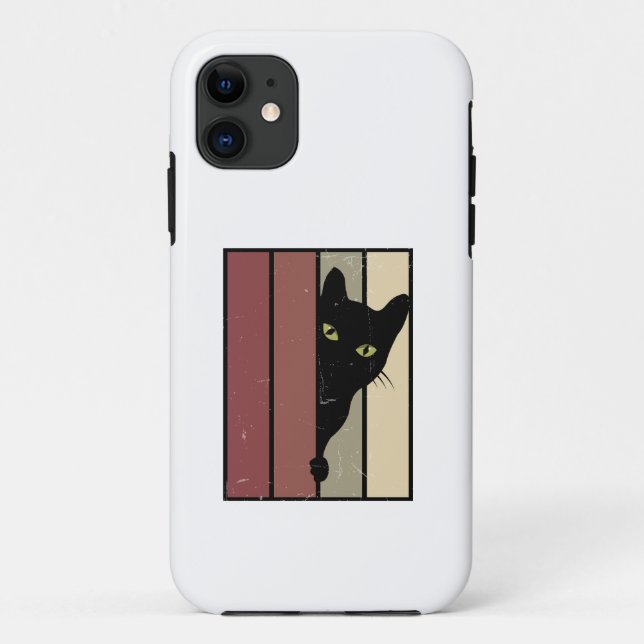 Black Cat Peeking Case-Mate iPhone Hülle (Rückseite)