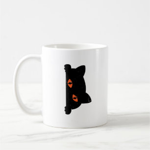 Black Cat Peeking Kaffeetasse