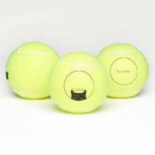 Black Cat Personalisiert Keepake Tennis Ball