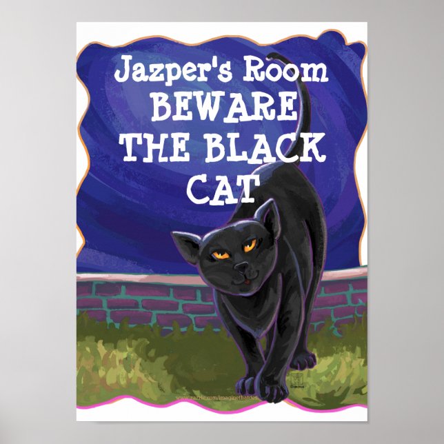 Black Cat Personalisiert Room Poster (Vorne)