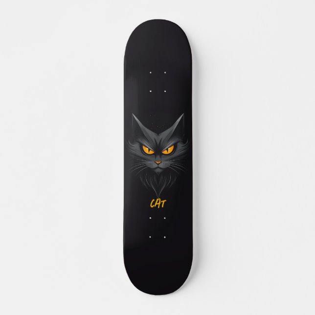 Black Cat Personalisiert Skateboard (Vorne)
