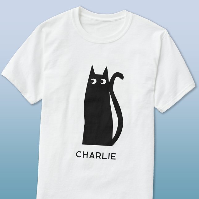 Black Cat Personalisiert T-Shirt (Personalized name black cat t-shirt)