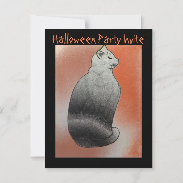 Black Cat personnalisable Halloween Invitation de  (Devant)