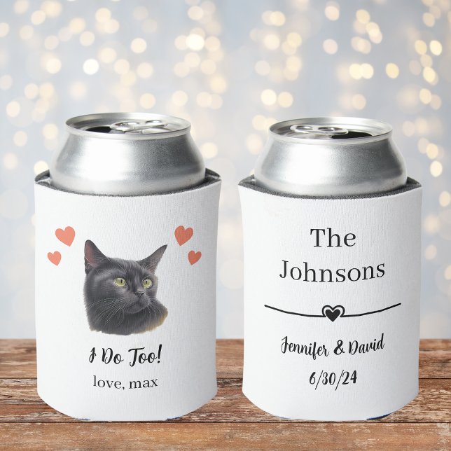 Black Cat Pet Wedding kann Cooler Gefallen Dosenkühler (Von Creator hochgeladen)