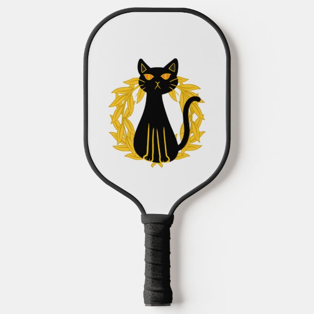 Black Cat Pets Horror Halloween Kids Pickleball Schläger (Vorderseite)