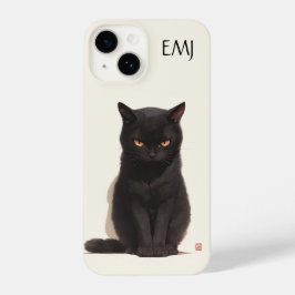 Black Cat Phone Case | Personalisierbar iPhone 14 Hülle