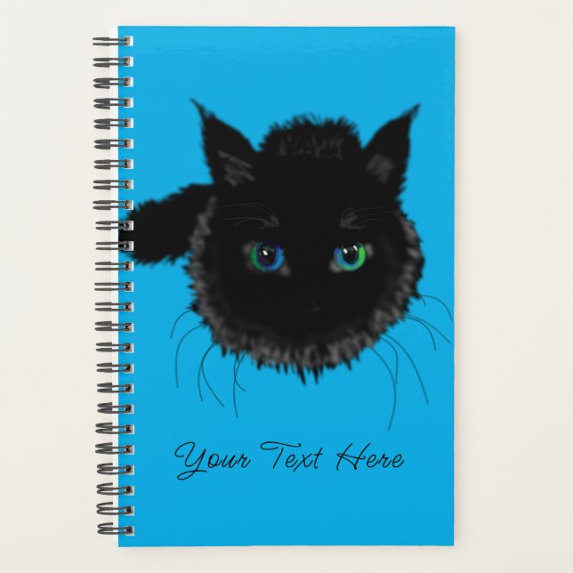 Black Cat Planner - Ihr Textname / Farben Planer (Vorderseite)