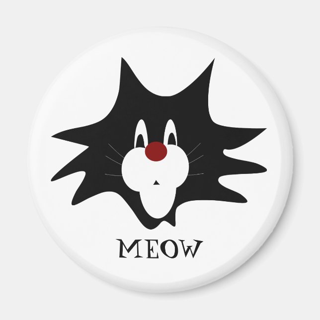 Black Cat Platsch Magnet (Vorne)