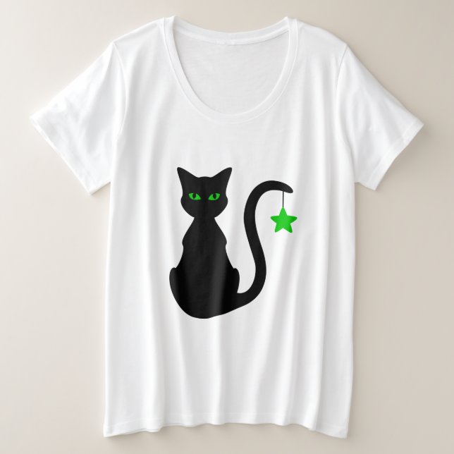 Black Cat Plus Size T - Shirt (Design vorne)