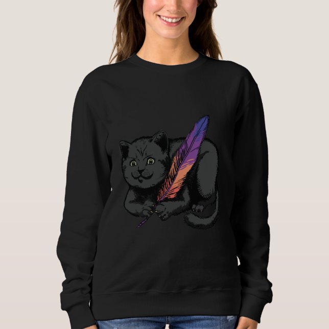 Black Cat Poet Sweatshirt (Vorderseite)