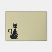 Black Cat Posing Elegante Feline Illustration