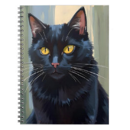 Black Cat | Pretty Kitten Watercolor Notizblock