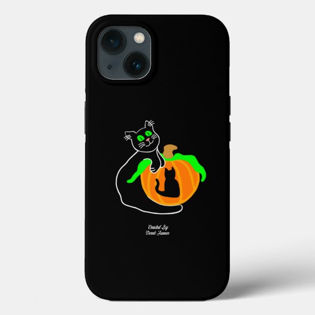 Black Cat Pumpkin Apple iPhone 13 Fall Case-Mate iPhone Hülle (Rückseite)