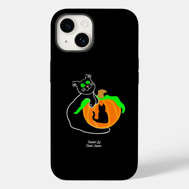 Black Cat Pumpkin Apple iPhone 14 Fall Case-Mate iPhone 14 Hülle (Rückseite)