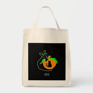 Black Cat Pumpkin Grocery Tote Bag Tragetasche