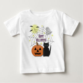 Black Cat & Pumpkin Kein Beängstigendes Halloween Baby T-shirt