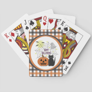Black Cat & Pumpkin Kein Beängstigendes Halloween Spielkarten