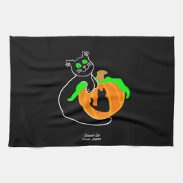 Black Cat Pumpkin Kitetücher Geschirrtuch