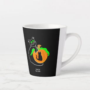 Black Cat Pumpkin Kleine Latte-Tasse Milchtasse