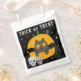 Black Cat Pumpkin Skulls Trick oder Treat Hallowee Geschenktütchen