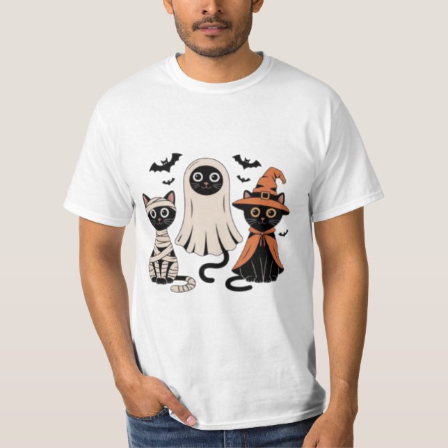Black Cat Pumpkin T-Shirt (Vorderseite)