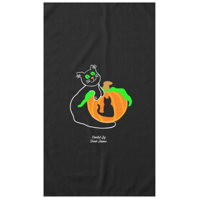 Black Cat Pumpkin Tablecloth Tischdecke (Vorderseite)
