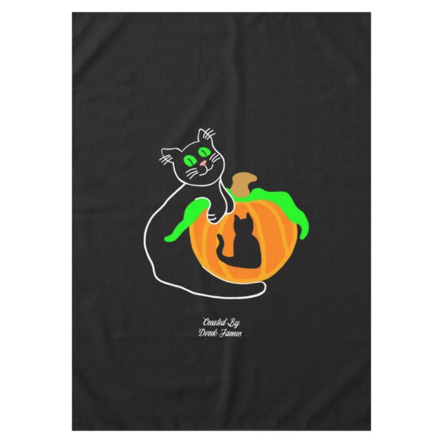 Black Cat Pumpkin Tablecloth Tischdecke (Vorderseite)