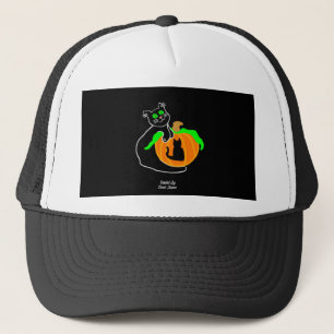 Black Cat Pumpkin Trucker Hat Truckerkappe