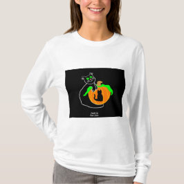 Black Cat Pumpkin Women's Long Sleeve Shirt