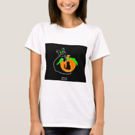 Black Cat Pumpkin Women's White Basic T Shirt