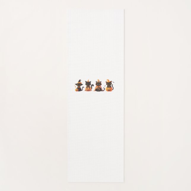 Black Cat Pumpkin Yogamatte (Vorderseite)