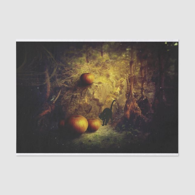 Black Cat, Pumpkins und halloween Decoupage Seidenpapier (Vorderseite)