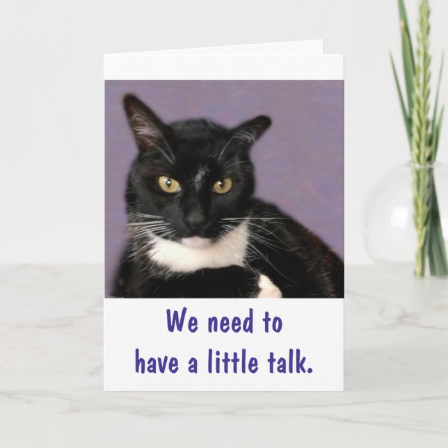 Black Cat Purrfect Happy Birthday Karte (Vorderseite)