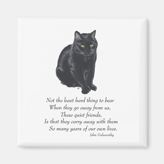Black Cat Rainbow Bridge Magnet (Vorne)