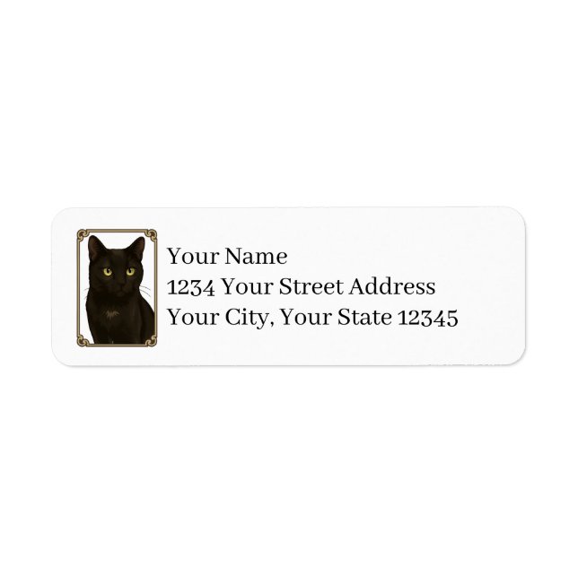 Black Cat Return Address Labels (Vorne)