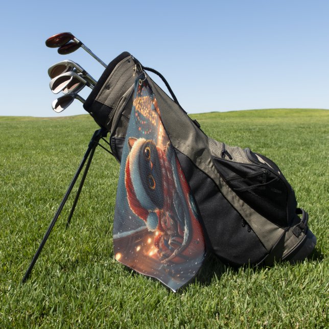 Black Cat Roller Untersetzer Weihnachten Golfhandtuch (Gras)