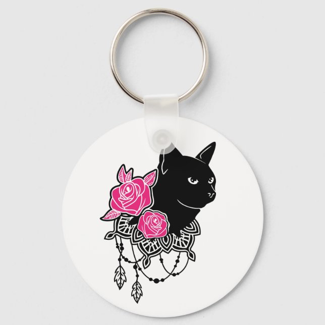 Black Cat Rose on  Schlüsselanhänger (Vorderseite)