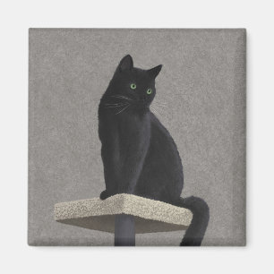 Black Cat Royalty Magnet