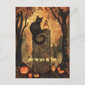 Black Cat Samhain Halloween Carte de voeux
