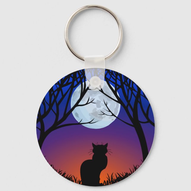 Black Cat Schlüsselanhänger Cat Gift Pet Cat Schlü (Vorderseite)