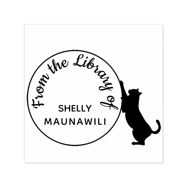 Black Cat Scratching Buchzeichen aus der Bibliothe Permastempel (Design)